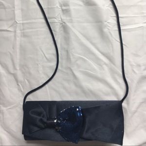 Navy Blue Bowtie Evening Purse